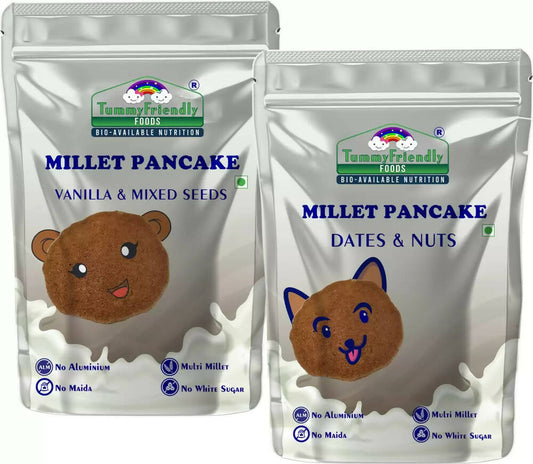 TummyFriendly Foods Millet Pancake Mix Combo - Dates, Nuts, Seeds -  USA, Australia, Canada 