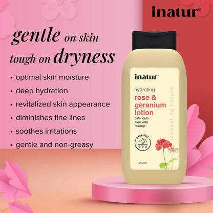 Inatur Rose and Geranium Lotion