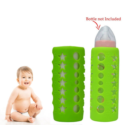 Safe-O-Kid Silicone Baby Feeding Bottle Cover Cum Sleeve for Insulated Protection 250mL- Green