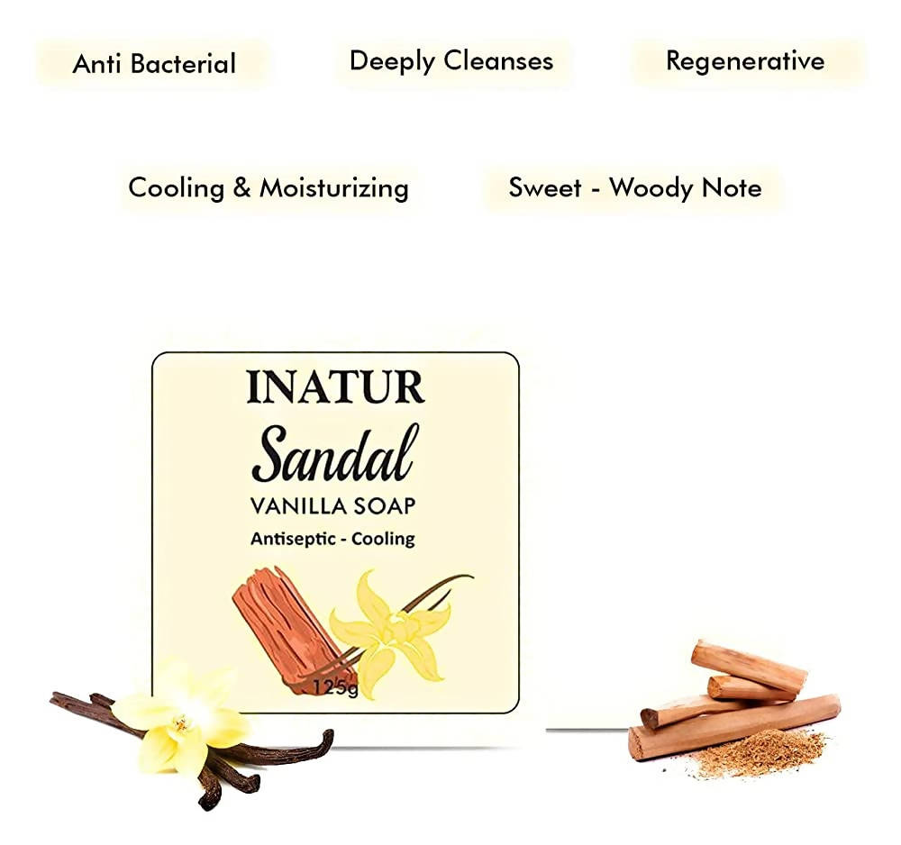 Inatur Sandal and Vanilla Sugar Soap