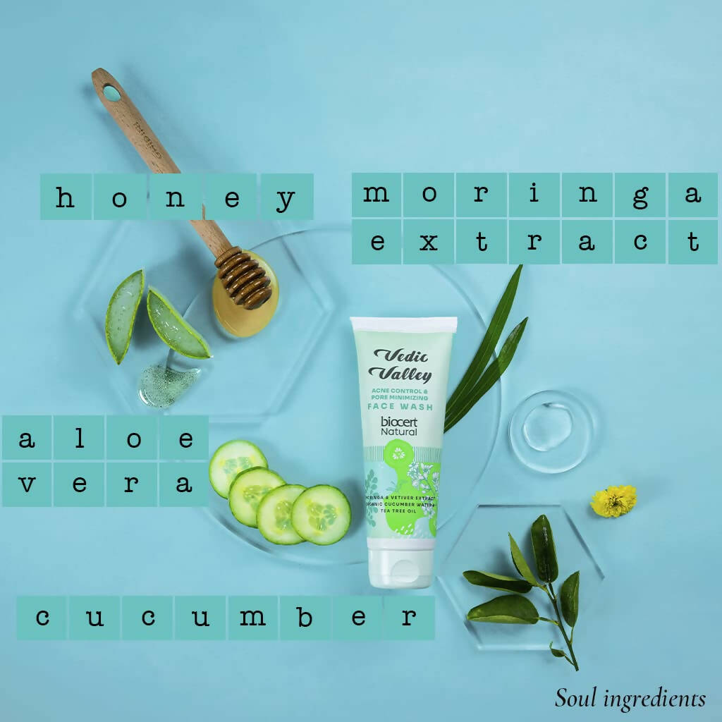 Vedic Valley Acne & Pore Minimizing Face Wash With Moringa & Vetiver