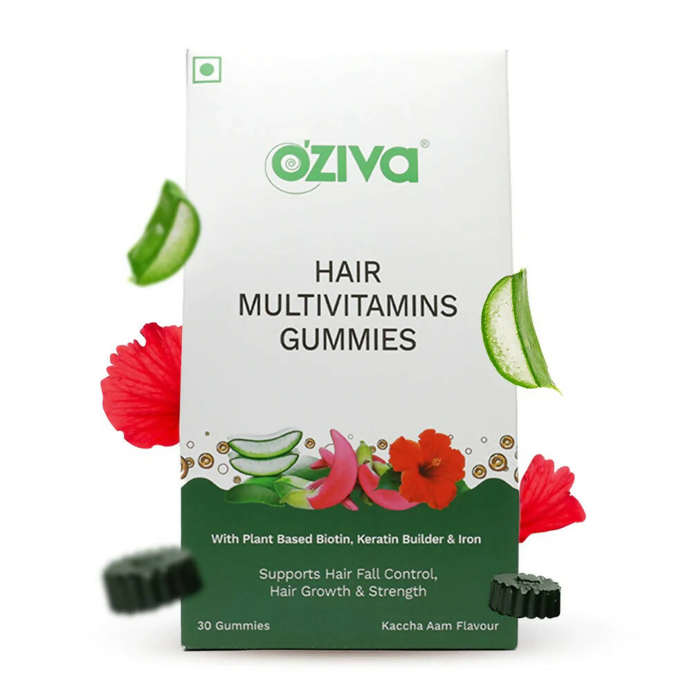 OZiva Biotin Hair Multivitamins Gummies-Kaccha Aam Flavor