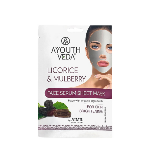 Ayouthveda Licorice & Mulberry Face Serum Sheet Mask - BUDNEN