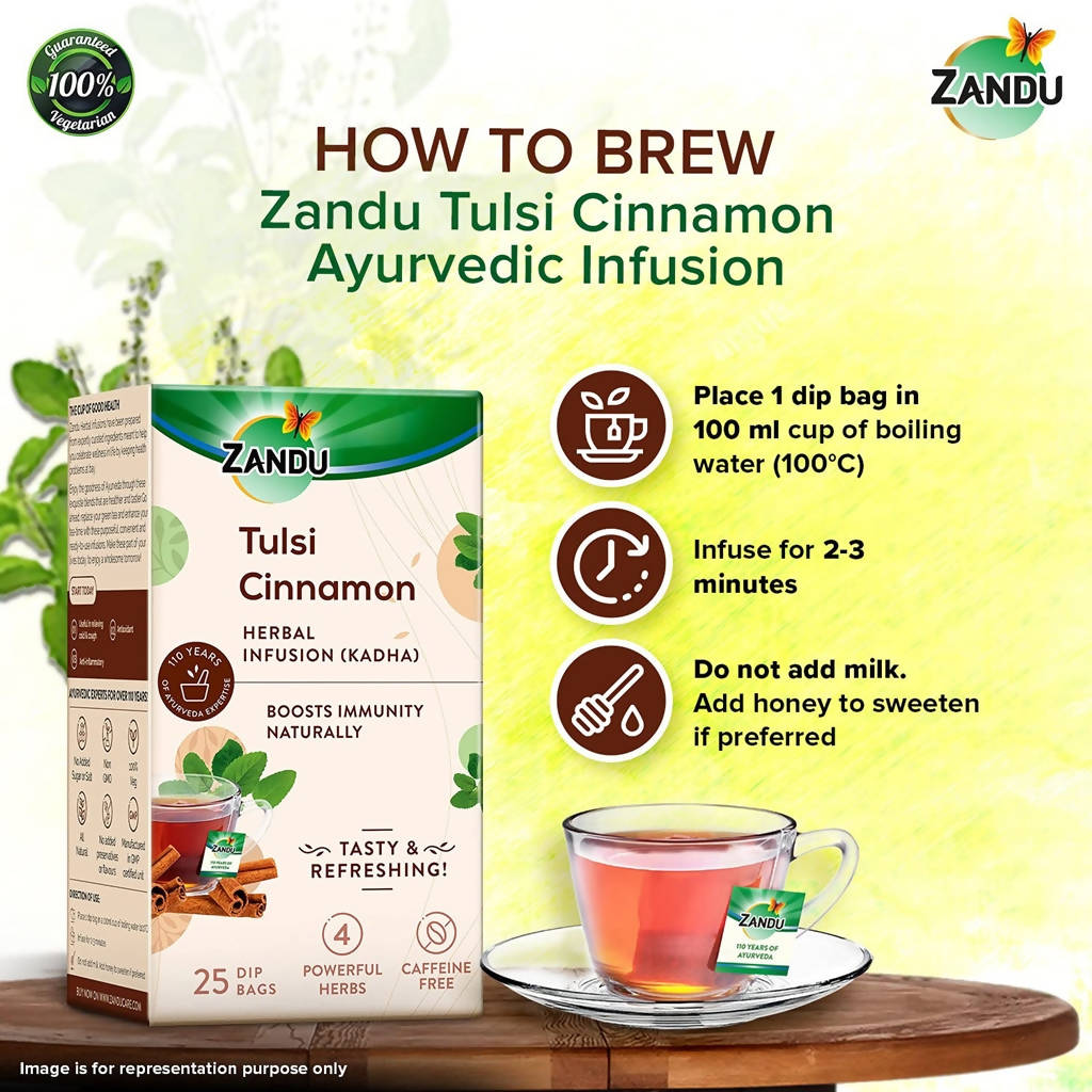 Zandu Tulsi Cinnamon Ayurvedic Infusion Tea