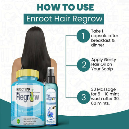 Divya Shree Enroot Hair Regrow Capsule & Oil Nourish & Cleanse Hair Kit