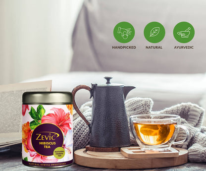 Zevic Premium Hibiscus Flowers Herbal Green Tea