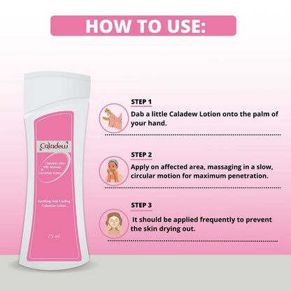 Caladew Calamine Lotion with Aloe Vera and Cucumber Extract