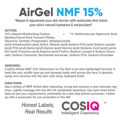 Cos-IQ AirGel NMF 15% for Dry to Normal Skin Moisturizer