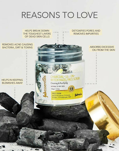 Fabessentials Charcoal Lemon Witch Hazel Face Scrub