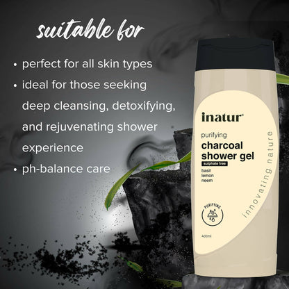 Inatur Charcoal Shower Gel