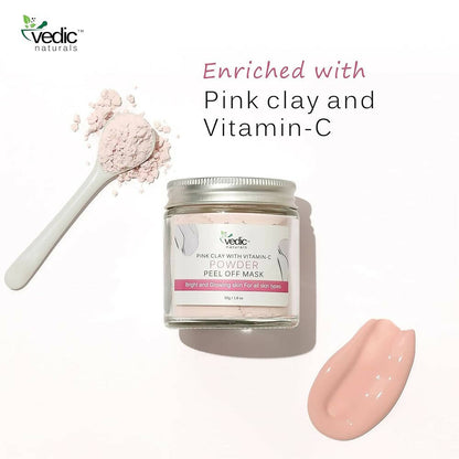 Vedic Naturals Pink Clay With Vitamin-C Powder Peel Off Mask