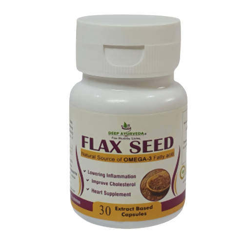 Deep Ayurveda Flax Seed 500mg Veg Capsules - usa canada australia