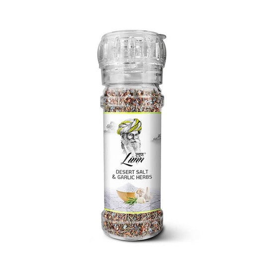 Lunn Desert Salt & Garlic Herbs with Grinder -  USA, Australia, Canada 
