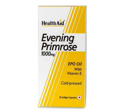 HealthAid Evening Primrose Oil 1000 mg With Vitamin E Softgel Capsules