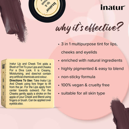 Inatur Lip and Cheek Tint Port Wine