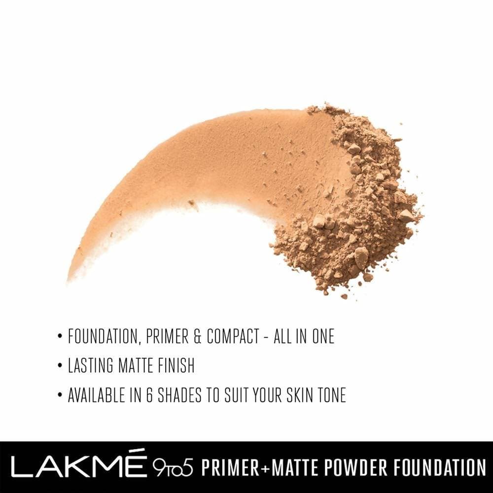 Lakme 9 To 5 Primer With Matte Powder Foundation Compact - Natural Light