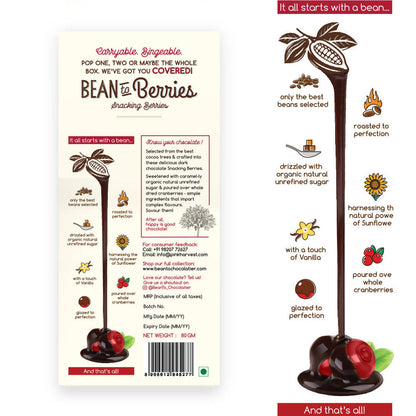 Pink Harvest Bean To Berries Chocolate Coated Cranberries