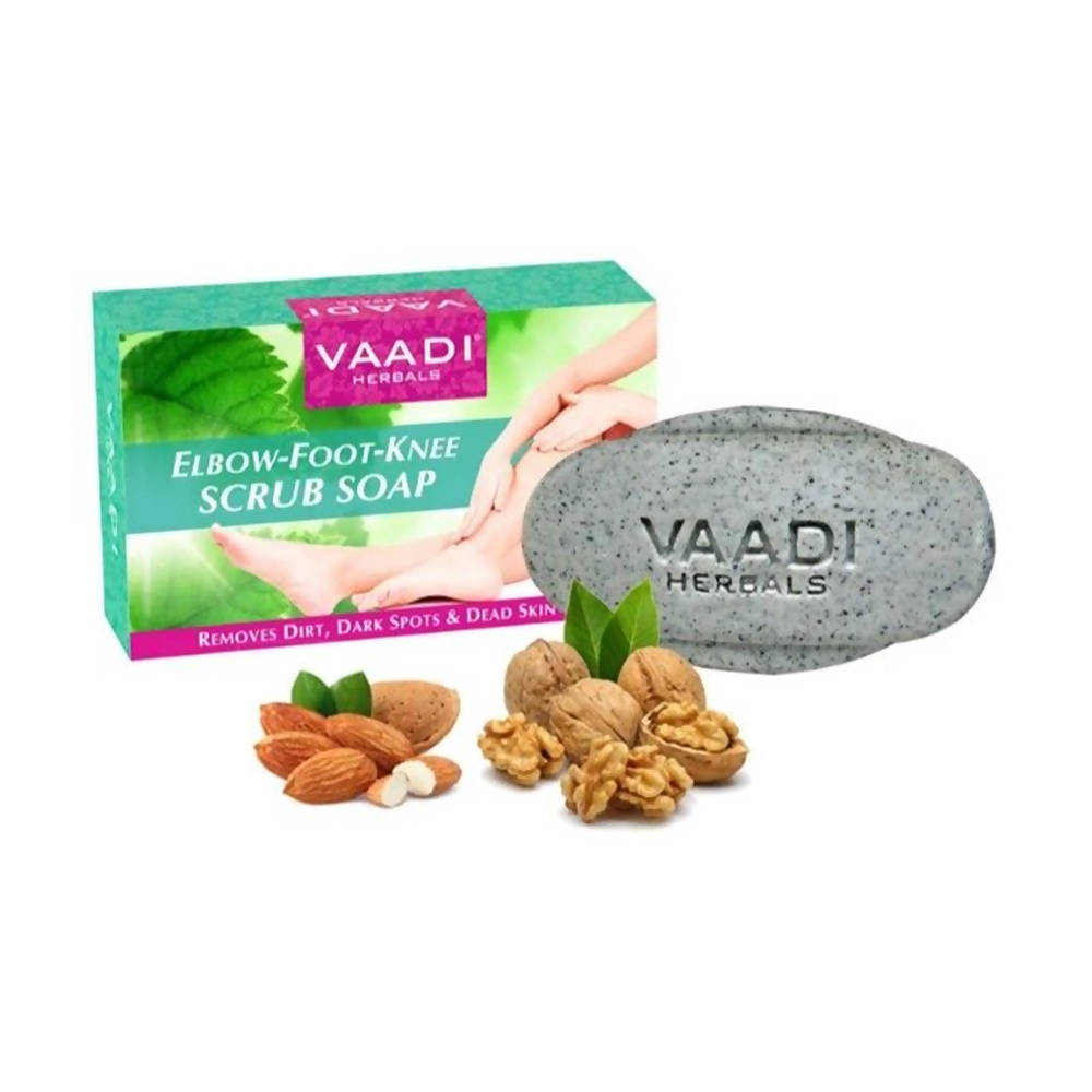 Vaadi Herbals Elbow Foot Knee Scrub Soap with Almond and Walnut Scrub