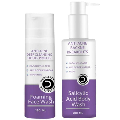 Dermistry Salicylic Acid Body Wash & Anti Acne Foaming Face Wash