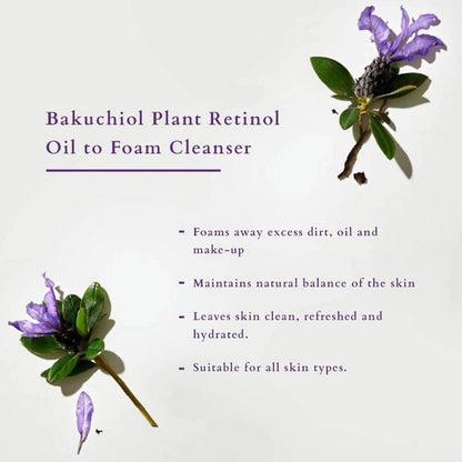 Lotus Organics+ Bakuchiol Plant Retinol Oil to Foam Cleanser