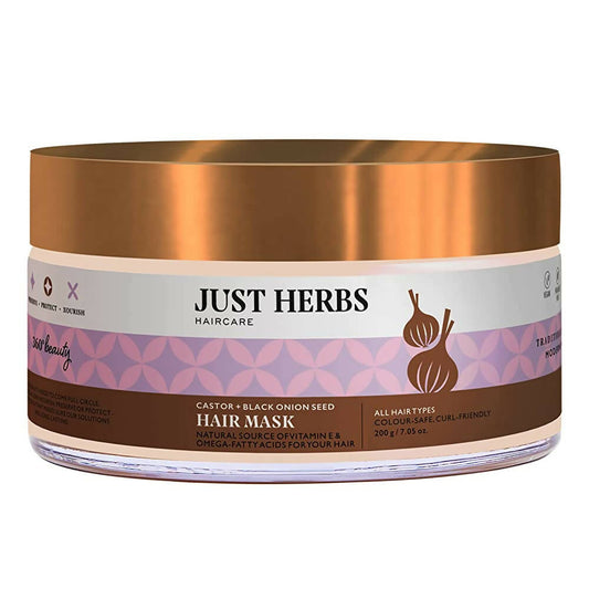 Just Herbs Anti Hairfall Natural Hair Mask With Castor & Black Onion Seed -  buy in usa canada australia
