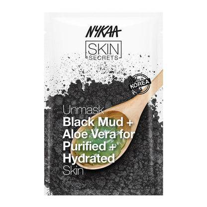 Nykaa Skin Secrets Exotic Indulgence Black Mud + Aloe Vera Sheet Mask For Purified & Hydrated Skin