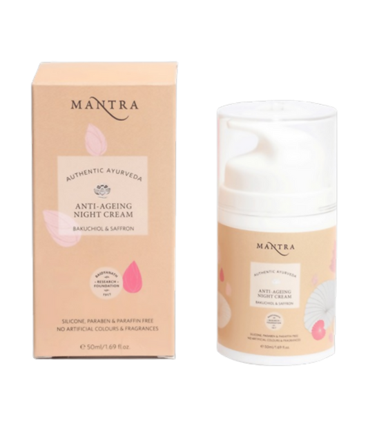 Mantra Herbal Anti-Ageing Night Cream Bakuchiol & Saffron - BUDNEN