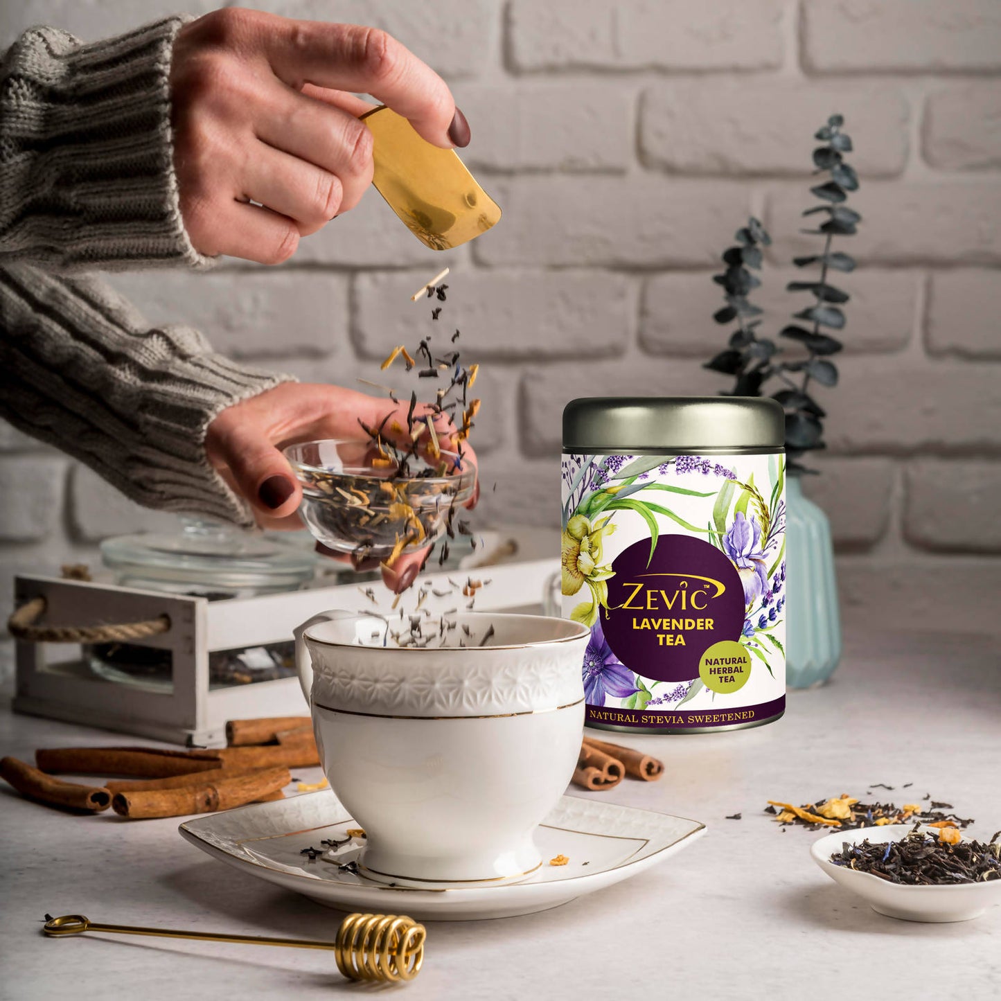 Zevic Premium Lavender Flowers Green Tea