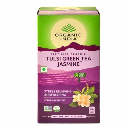 Organic India Tulsi Green Tea Jasmine 25 Tea Bags - BUDNE