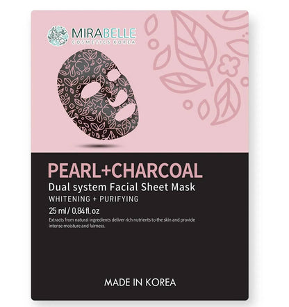 Mirabelle Korea Pearl + Charcoal Dual System Facial Sheet Mask - BUDEN