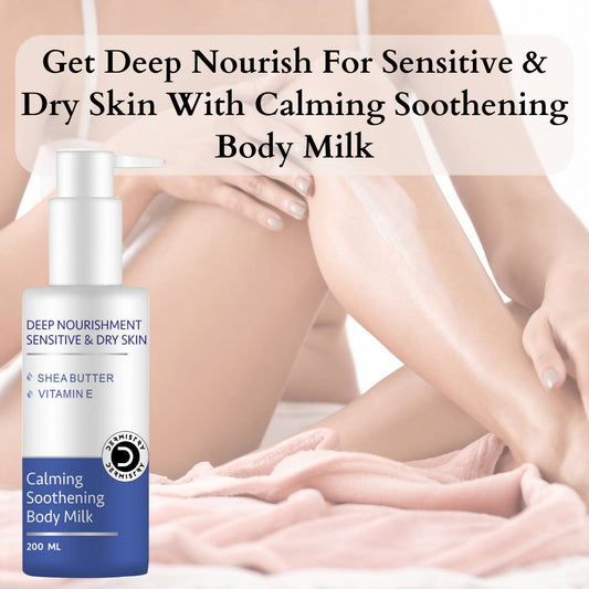 Dermistry Dry & Sensitive Skin Body Milk Lotion & Calming Face Wash