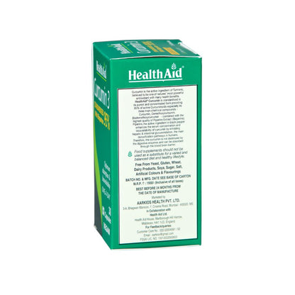 HealthAid Curcumin 3 Standardised with Bioperine 95% Capsules