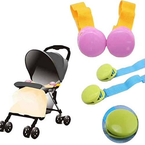 Safe-O-Kid Baby Stroller Clip, Glossy Blanket Clip Stroller, Pram/Buggy Accessories For Baby, Blue