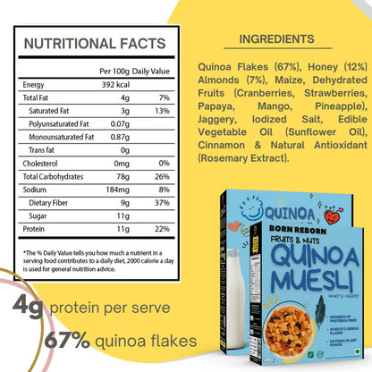 Born Reborn Quinoa Muesli with Honey Fruits and Nuts
