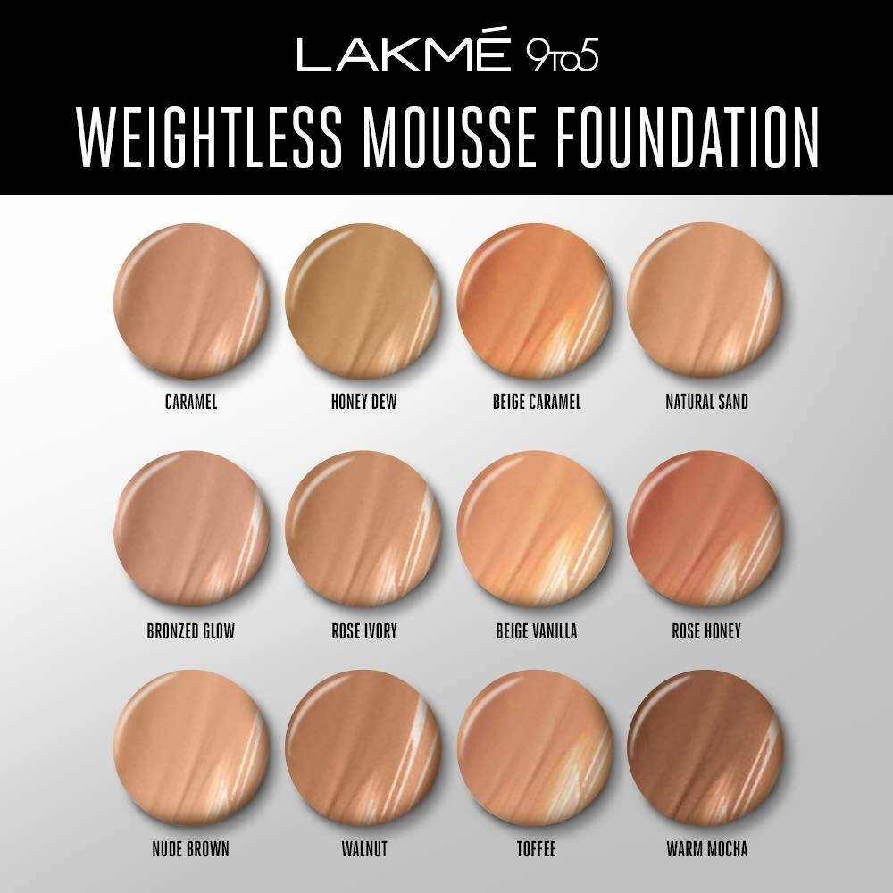 Lakme 9To5 Weightless Mousse Foundation - Beige Caramel