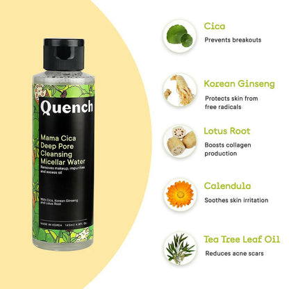 Quench Botanics Mama Cica Deep Pore Cleansing Micellar Water