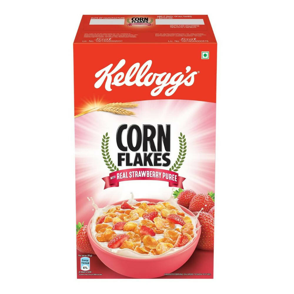 Kellogg's Corn Flakes With Real Strawberry Puree