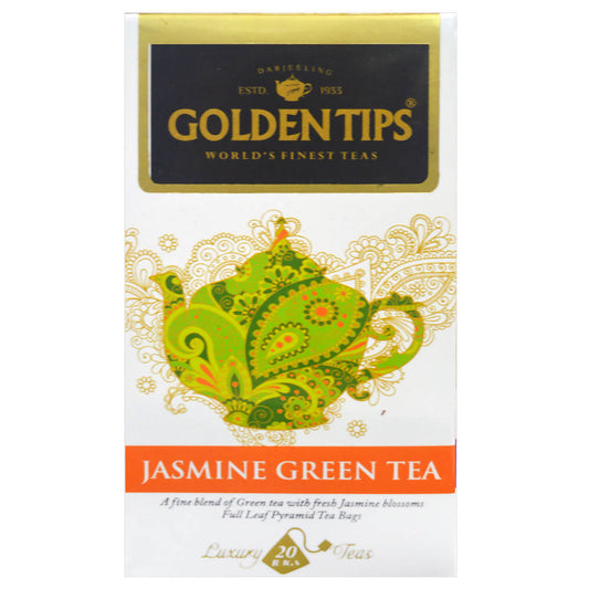 Golden Tips Jasmine Green Tea Pyramid Tea Bags - BUDNE