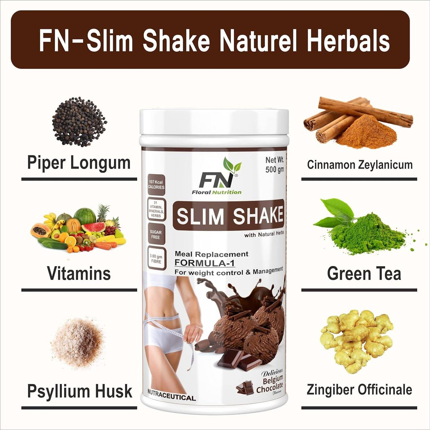 Floral Nutrition Slim Shake Belgium Chocolate Flavor