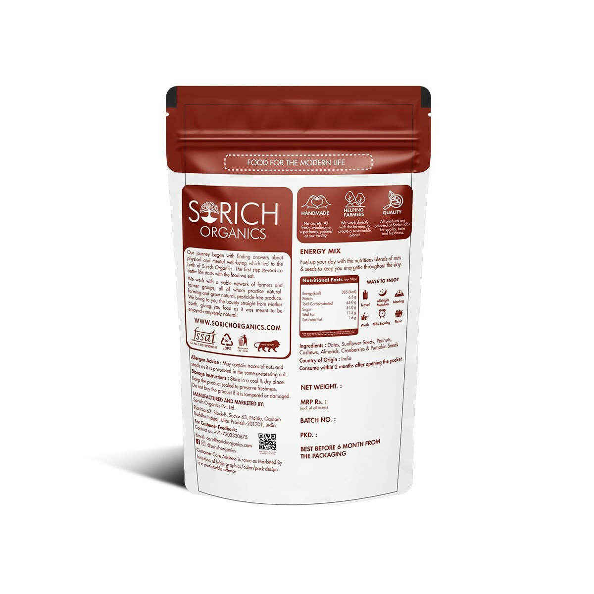 Sorich Organics Energy Mix Dried Nuts and Berries
