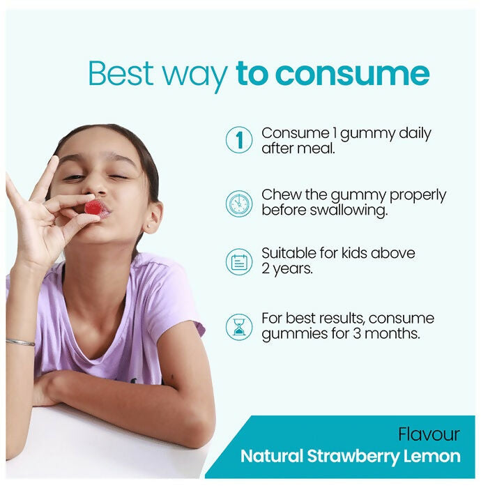 Zingavita DHA Brain Boost Gummies for Kids (2+ yrs) Strawberry Lemon Flavor