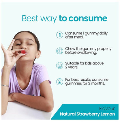 Zingavita DHA Brain Boost Gummies for Kids (2+ yrs) Strawberry Lemon Flavor