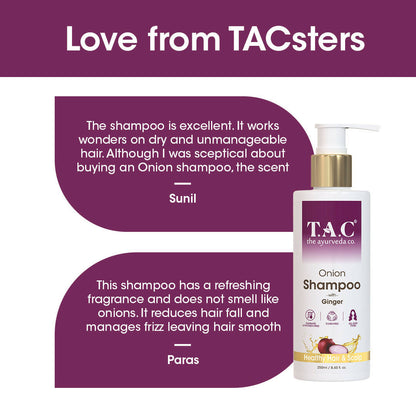 TAC - The Ayurveda Co. Onion Hair Shampoo for Hair Regrowth & Frizz Free Hair