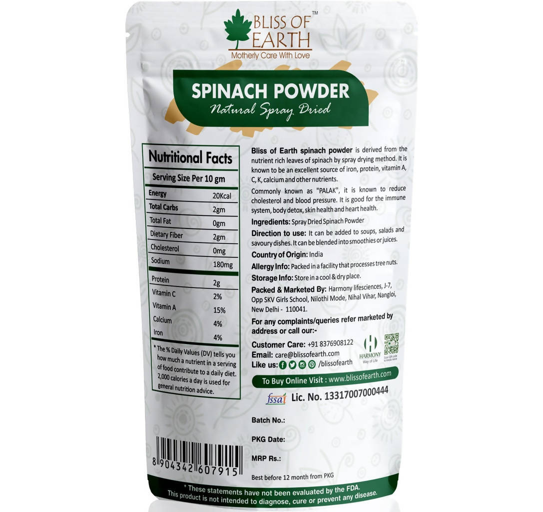 Bliss of Earth Spinach Powder