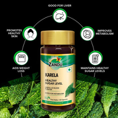 Zandu Karela Pure Herbs Capsules