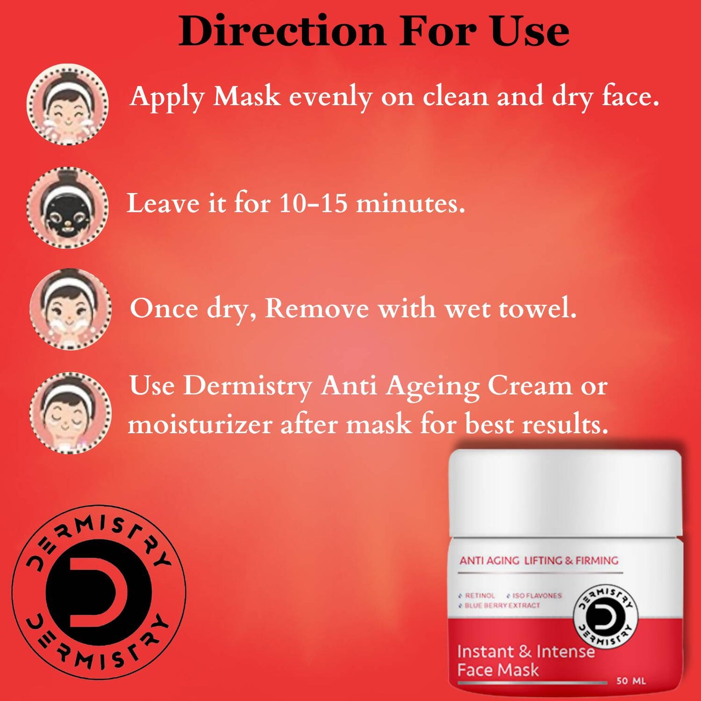 Dermistry Anti Aging Intense Day Cream Sun Block & Instant Intense Face Mask