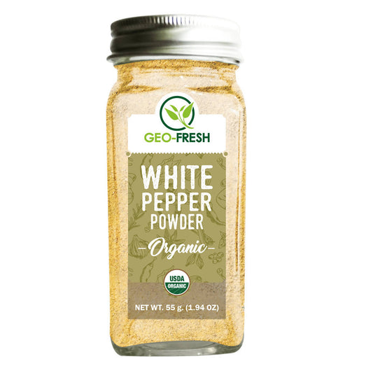 Geo-Fresh Organic White Pepper Powder -  USA, Australia, Canada 
