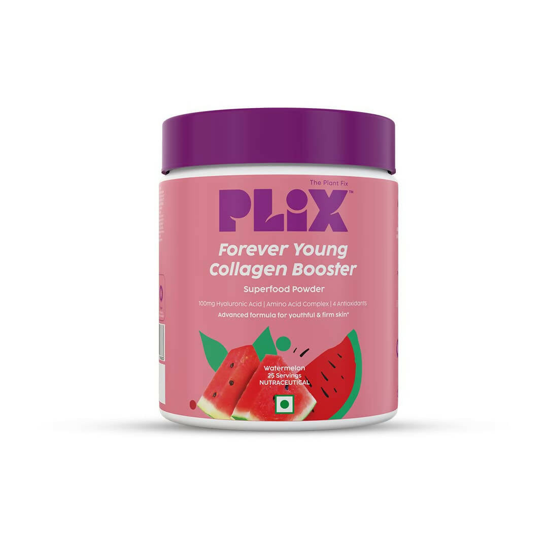 PLIX The Plant Fix Wholefood Forever Young Collagen Builder Powder for Skin - Watermelon - BUDEN