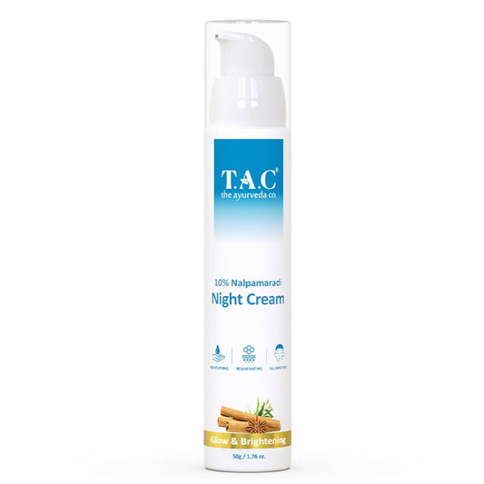TAC - The Ayurveda Co. 10% Night Cream for Glowing Skin, Whitening And Brightening Skin - BUDEN
