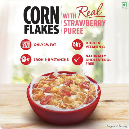 Kellogg's Corn Flakes With Real Strawberry Puree